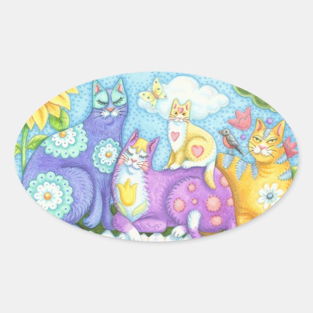 Whiskers And Purrs, CAT FRIENDS STICKERS Sheet (Front)