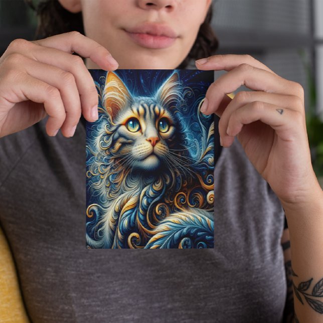 Whiskers and Sapphire: A Cats Blue-Eyed Gaze Postcard (Creator Uploaded)