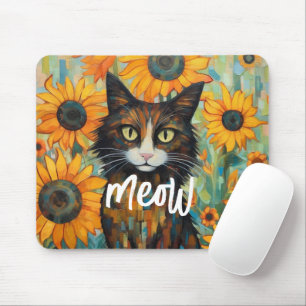 Whiskers and Sunflower Bliss Cat Lover's Mouse Mat