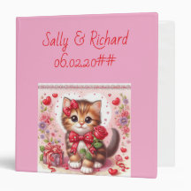 Whiskers & Blooms | Pink Cat Wedding Photo Album