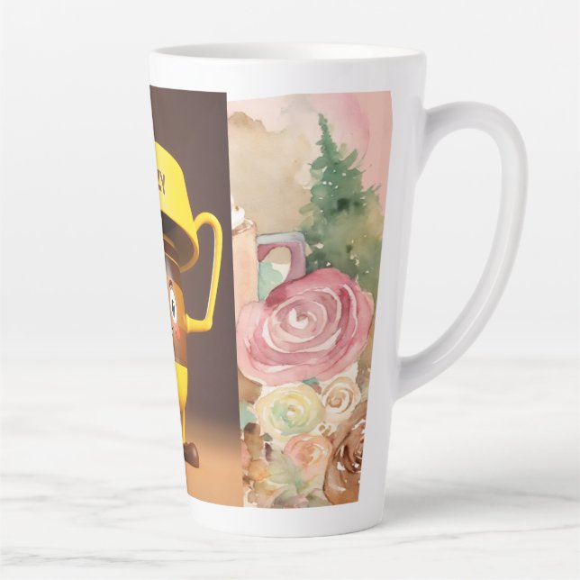 "Whiskers & Brew: Cute Cat-Inspired Coffee Mugs" Latte Mug (Right)