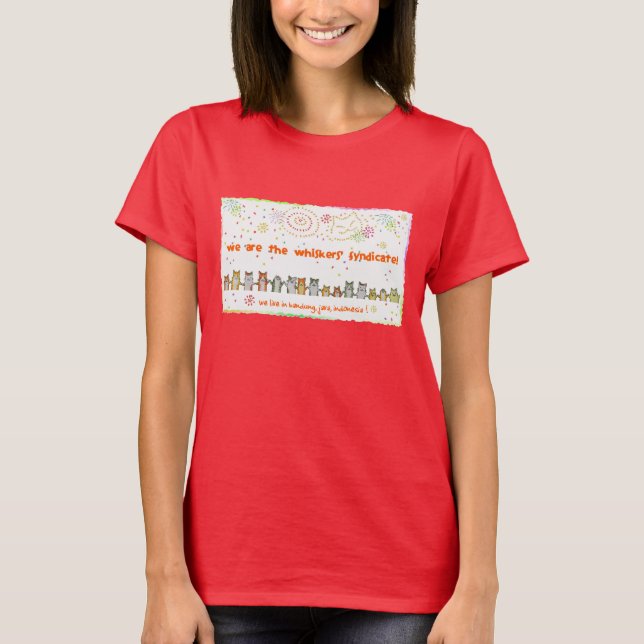 whiskers' fireworks cats t-shirt (Front)