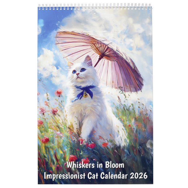 Whiskers in Bloom – Impressionist Cat Calendar 202 (Cover)