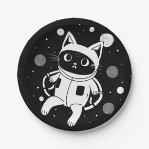 Whiskers in Space Paper Plate