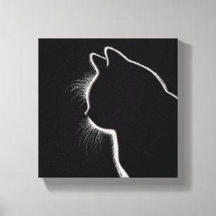 Whiskers in the Dark   Cat Whisker Silhouette Canvas Print
