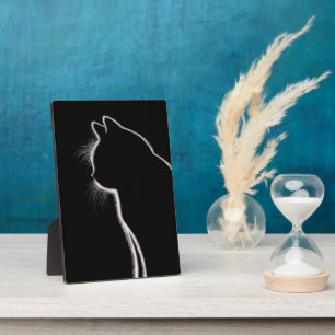 Whiskers in the Dark Cat Whisker Silhouette Plaque