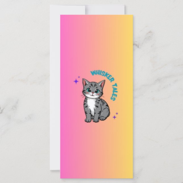 Whiskers & Tales | Whimsical Cat Storybook Bookmar (Front)