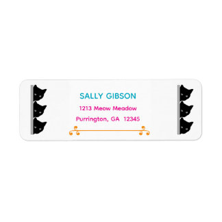 Whiskers & Vows | Black Cat Wedding Address Labels