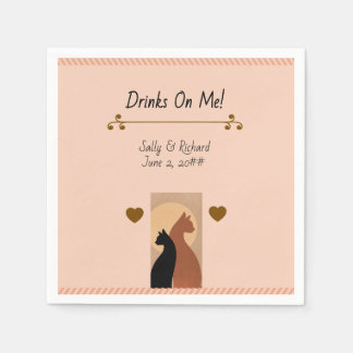 Whiskers & Vows Bound by Paw & Heart Wedding Napkin