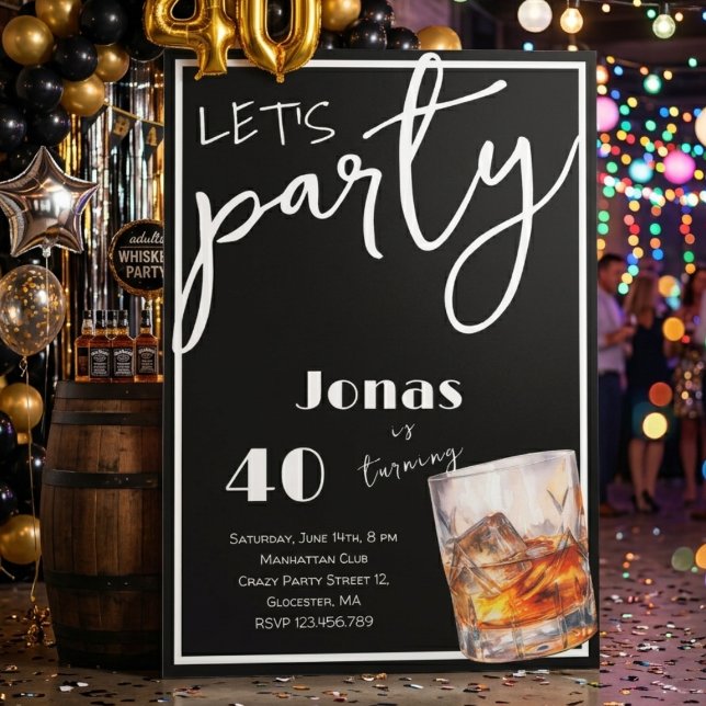 Whiskey adults birthday party invitation (Creator Uploaded)