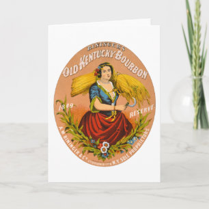 Whiskey Advertising Label, Circa 1860. Card