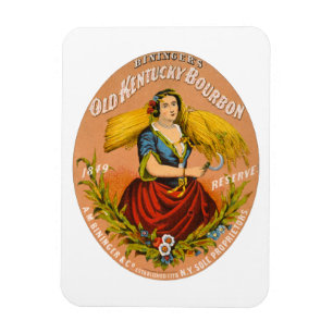 Whiskey Advertising Label, Circa 1860. Magnet