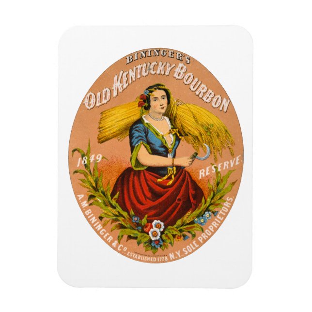 Whiskey Advertising Label, Circa 1860. Magnet (Vertical)