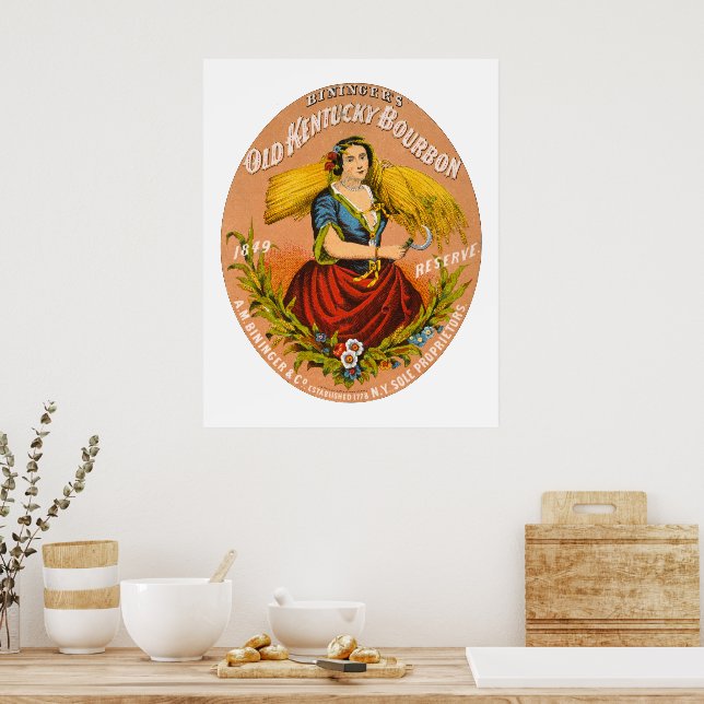 Whiskey Advertising Label, Circa 1860. Poster (Kitchen)