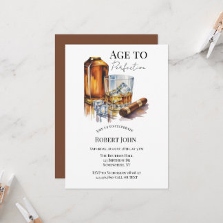Whiskey and Cigar Men’s Birthday Party Invitation