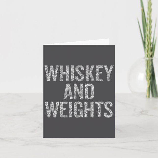 Whiskey And Weights No Carbs Funny Gym Slogan  Card (Front)