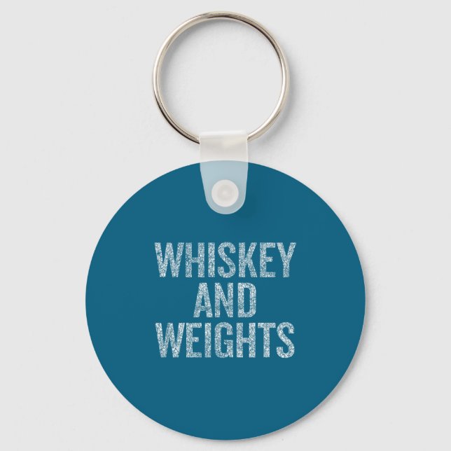Whiskey And Weights No Carbs Funny Gym Slogan  Key Ring (Front)