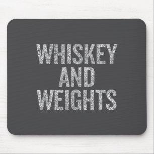 Whiskey And Weights No Carbs Funny Gym Slogan  Mouse Mat