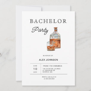 Whiskey Bachelor Party Invitation