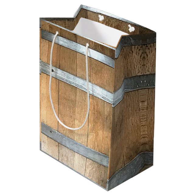 Whiskey Barrel Medium Gift Bag (Back Angled)