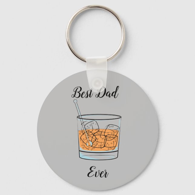 Whiskey Best Dad Ever Key Ring (Front)