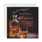 Whiskey Black Gold Elegant 40th Birthday Party