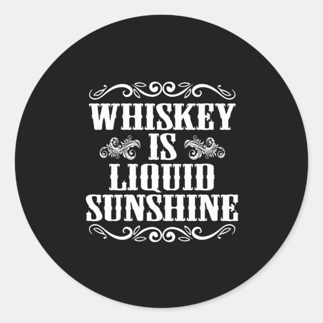 Whiskey Bourbon Helps Alcohol TShirt Gift Classic Round Sticker (Front)