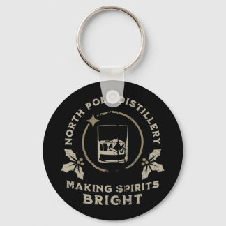 Whiskey Bourbon Making Spirits Bright Funny Christ Key Ring