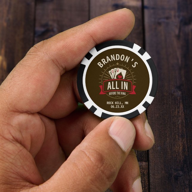 Whiskey Brown Custom Rustic Bachelor Party Poker Chips (Creator Uploaded)