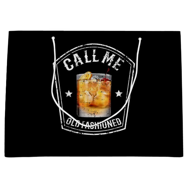 Whiskey Calls Me Old Fashioned Large Gift Bag (Front)