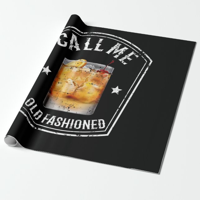 Whiskey Calls Me Old Fashioned Wrapping Paper (Unrolled)