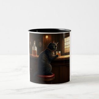 Whiskey Cat: Two-Tone Coffee Mug