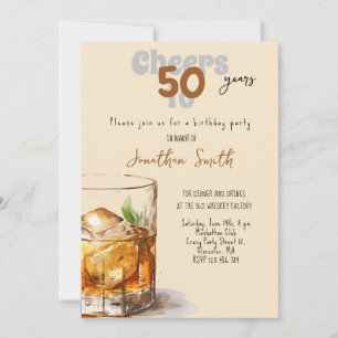 Whiskey celebration birthday party invitation