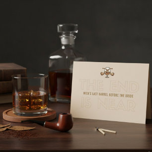 Whiskey & Cigar Groom Bachelor Party Invite