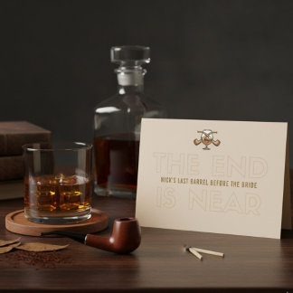 Whiskey & Cigar Groom Bachelor Party Invite
