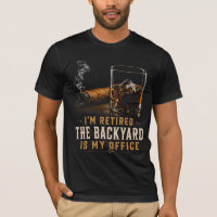 Whiskey Cigar Retirement Humour Vintage Backyard
