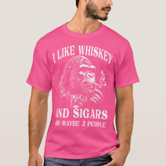 Whiskey Cigars And Monkey Humour T-Shirt