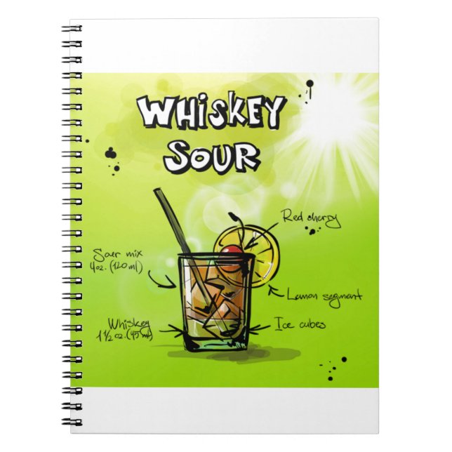 Whiskey Cocktail Recipe Notebook (Front)
