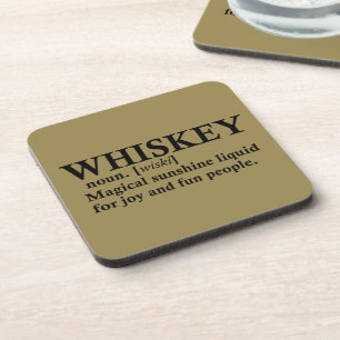 Whiskey definition funny drinking quotes coaster