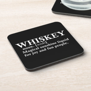 Whiskey definition funny drinking quotes coaster