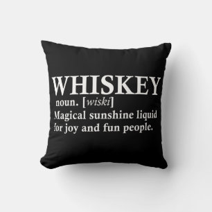 Whiskey definition funny drinking quotes cushion