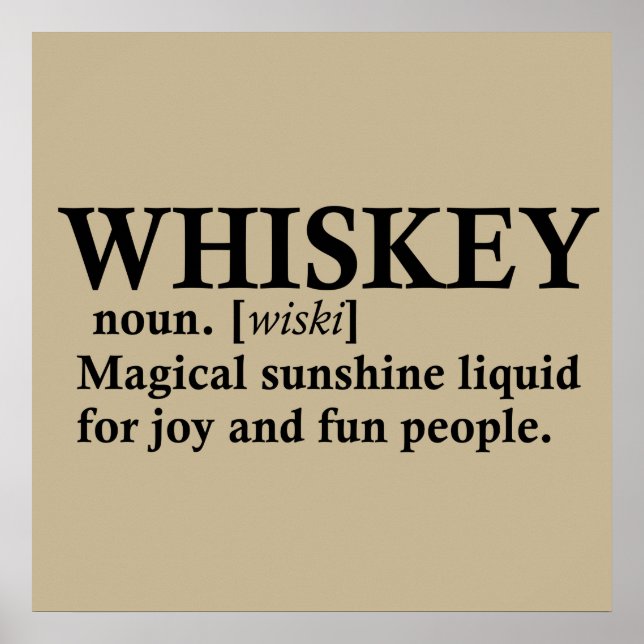 whiskey definition whisky funny quotes poster (Front)