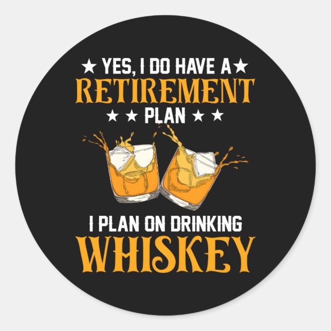 Whiskey Drinkers Grandpa Dad Father'S Day Classic Round Sticker (Front)