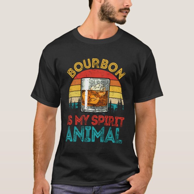 Whiskey Drinking Bourbon Is My Spirit Quote T-Shirt (Front)