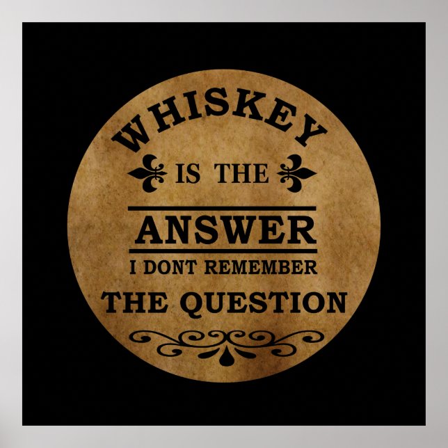whiskey funny quotes vintage poster (Front)