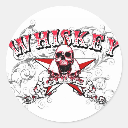 Whiskey Girls Skulls Sticker