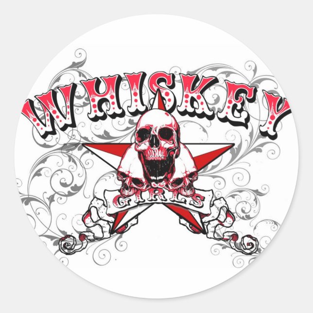 Whiskey Girls Skulls Sticker (Front)