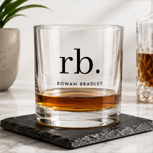Whiskey Glass   Custom Monogram Rocks Glass Gift