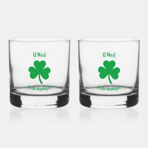 Whiskey Glass Irish Clover