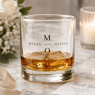 Whiskey Glass   Personalised Wedding Monogram Gift